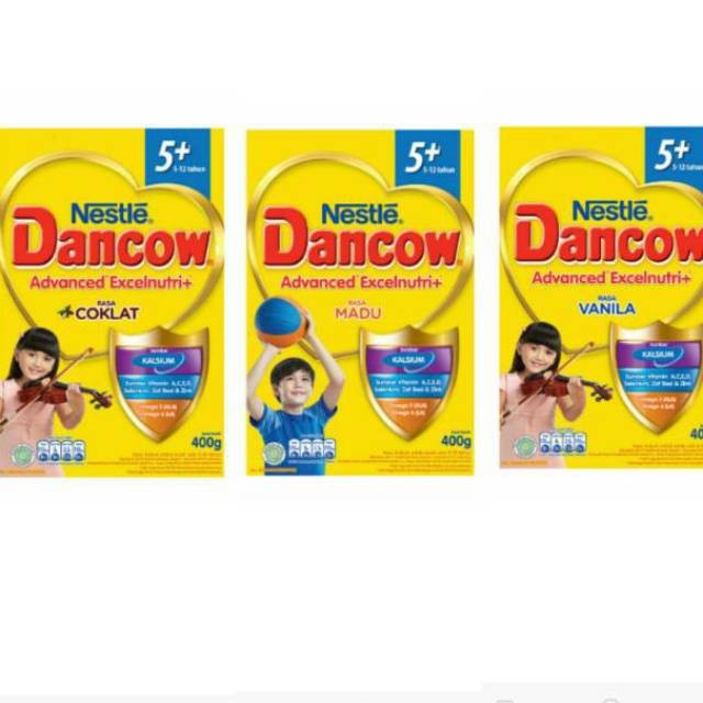 Susu Dancow 5 + Plus 400gr Vanila Madu Coklat 400 gr