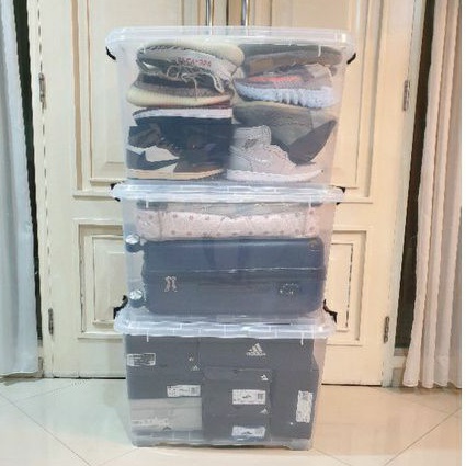 KOTAK PENYIMPANAN CONTAINER BOX EZY CB 10/15/25/35/45/52/75/78/95/108/128/130/148/168 L PURE TRANSPA