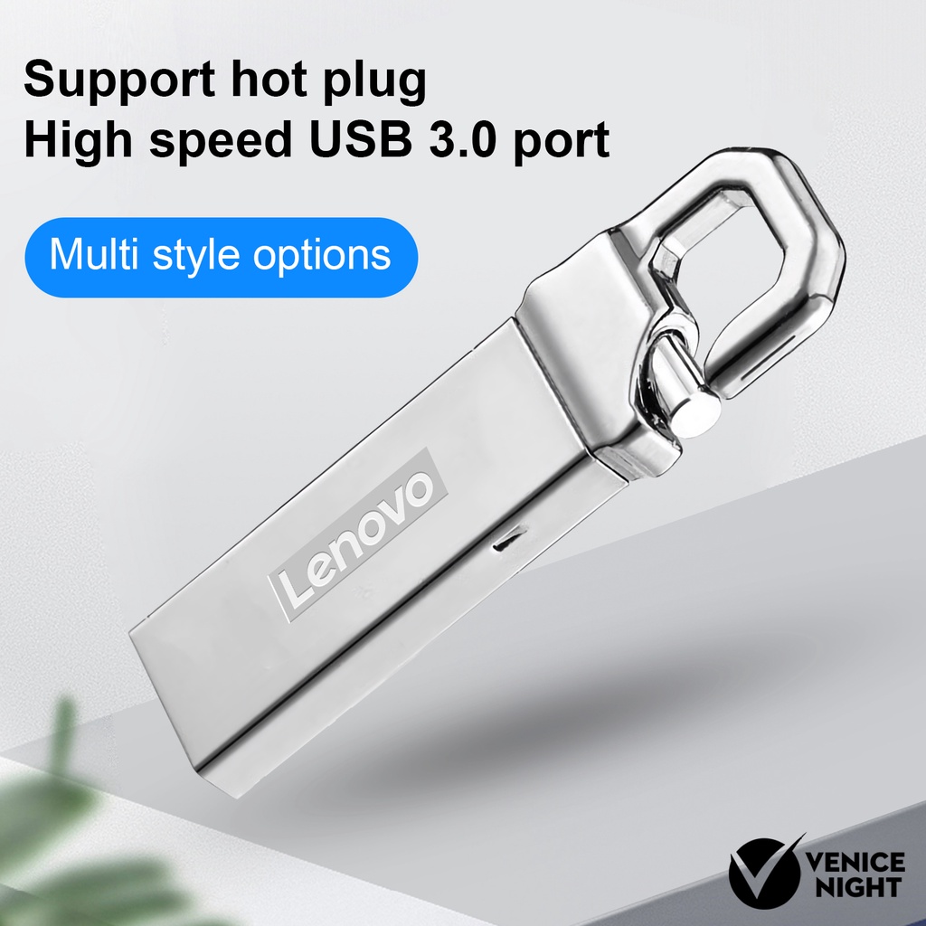 LENOVO (SF) Flashdisk USB 3.0 High Speed Anti Air Kapasitas 4GB / 8GB / 16GB / 32GB / 64GB / 128GB Warna Silver Untuk Komputer