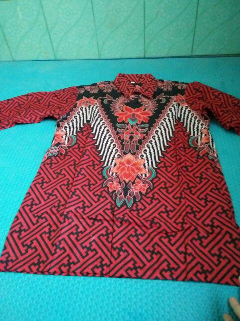 Cahaya Batik Hrb026 Kenongo Kemeja Tosca Pendek Pekalongan Padi M L Xl Sogan Tulis Kemeja Batik
