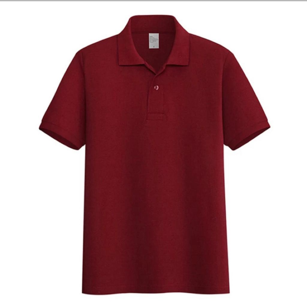 Noveli wear - Kaos polo shirt polos Maroon kerah stripe | kaos kerah seragam pria dan wanita