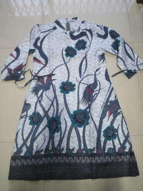 Dress Batik Tunik Ilalang Lengan Serut