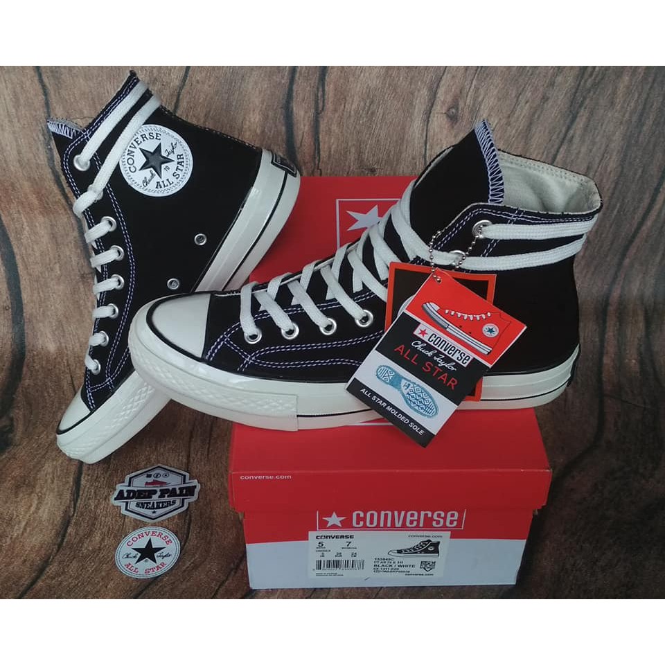SEPATU ALL STAR CONVERSE TINGGI HITAM PUTIH PREMIUM