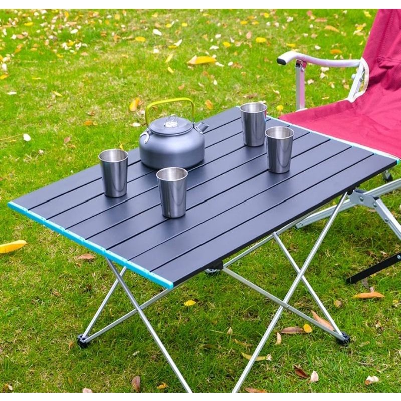 Meja Lipat Portable Camping Oudoor Piknik Foldable Bahan Aluminium / Aloy
