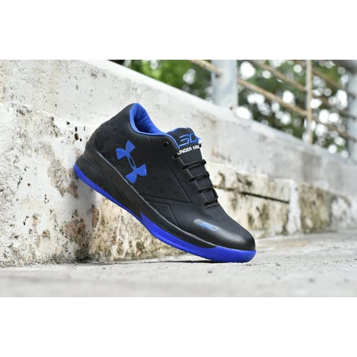 Sepatu Sport Under Armour Curry One Hitam Biru - Running Pria