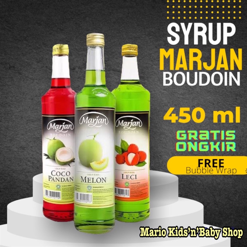 

Sirup Marjan BERASURANSI Boudoin 460ml CocoPandan/ Melon /Strawberry /Vanilla/Mocca/Lychee /Pisang Susu / Lemon / Markisa