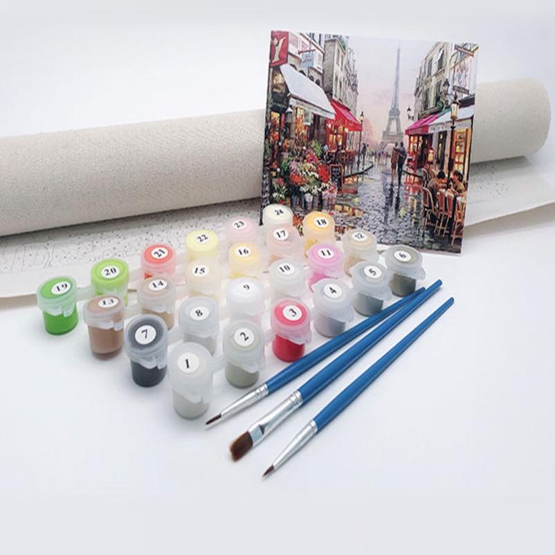 

New MYSTYLE CANVAS PAINT BY NUMBER KIT 40x50CM LUKISAN DIGITAL OIL PAINTING DIY PAKET MELUKIS ..