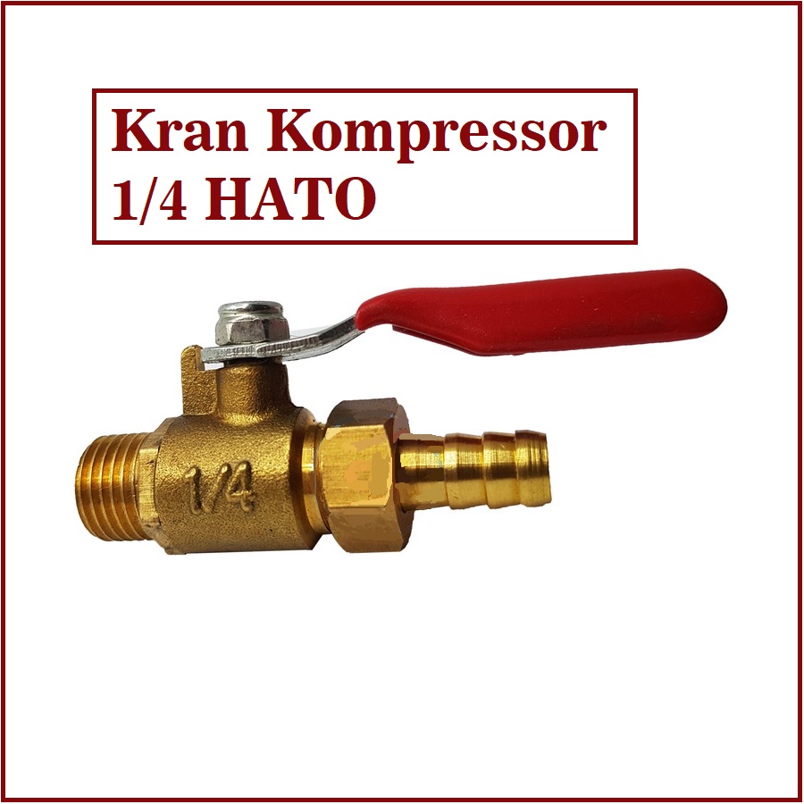 PAKET Kran Kompressor 1/4” Kran Compressor Kran Angin Stop Keran + Mini Safety Valve 1/4&quot; Mini Safety Kompresor Compressor