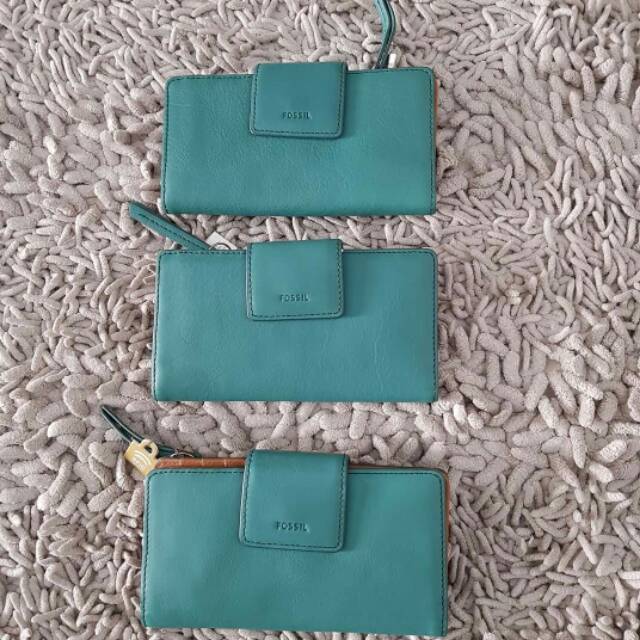 Fossil Tab Wallet Teal Green
