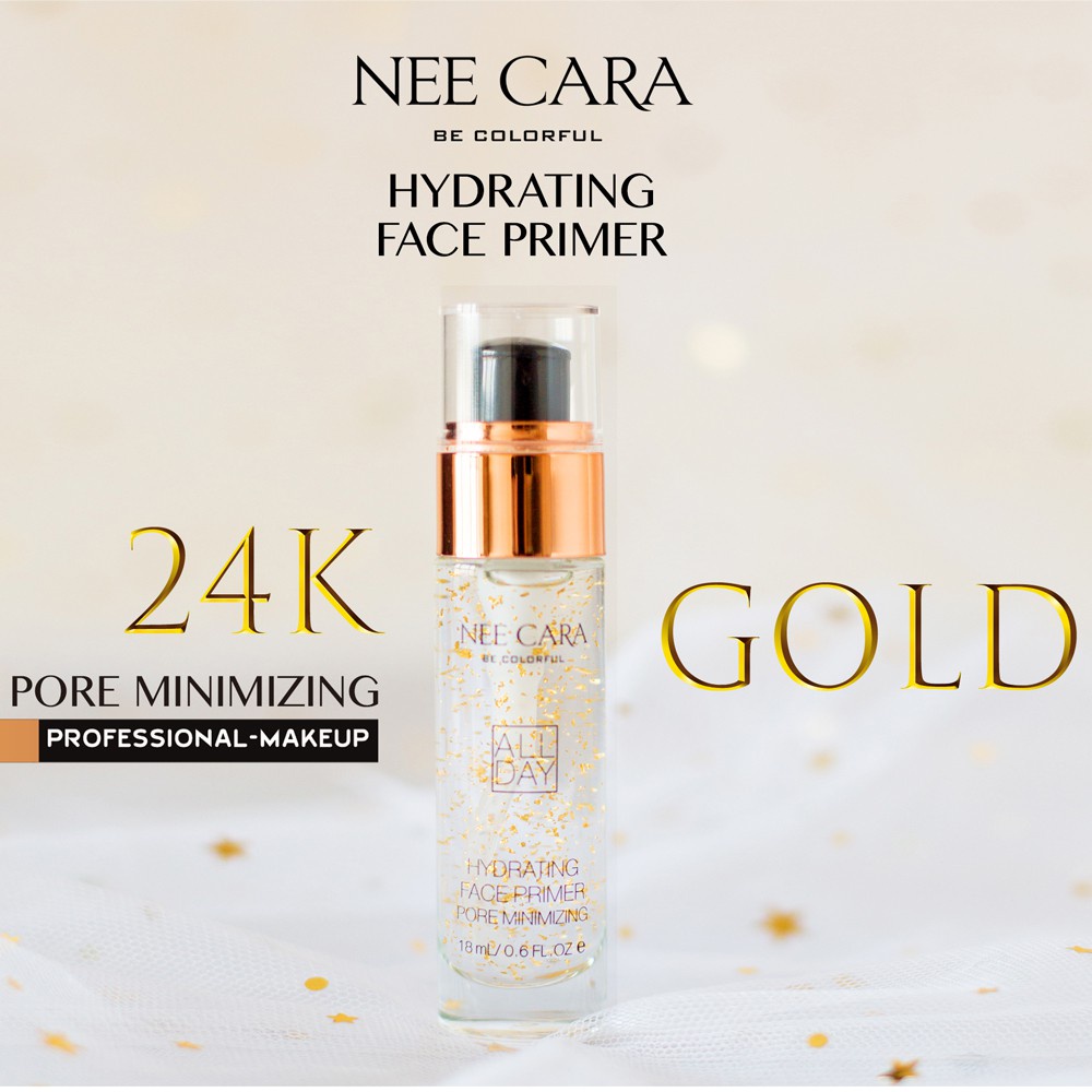 [TERMURAH] Nee Cara Hydrating Face Primer Gold Serum Base Make Up | Makeup Primer | Browit.id
