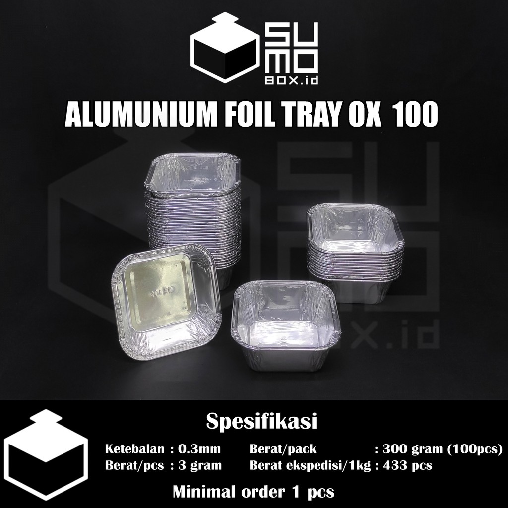 Alumunium foil tray OX 100 tanpa tutup / cup OX-100 macaroni schotel / pastel tutup Image 2
