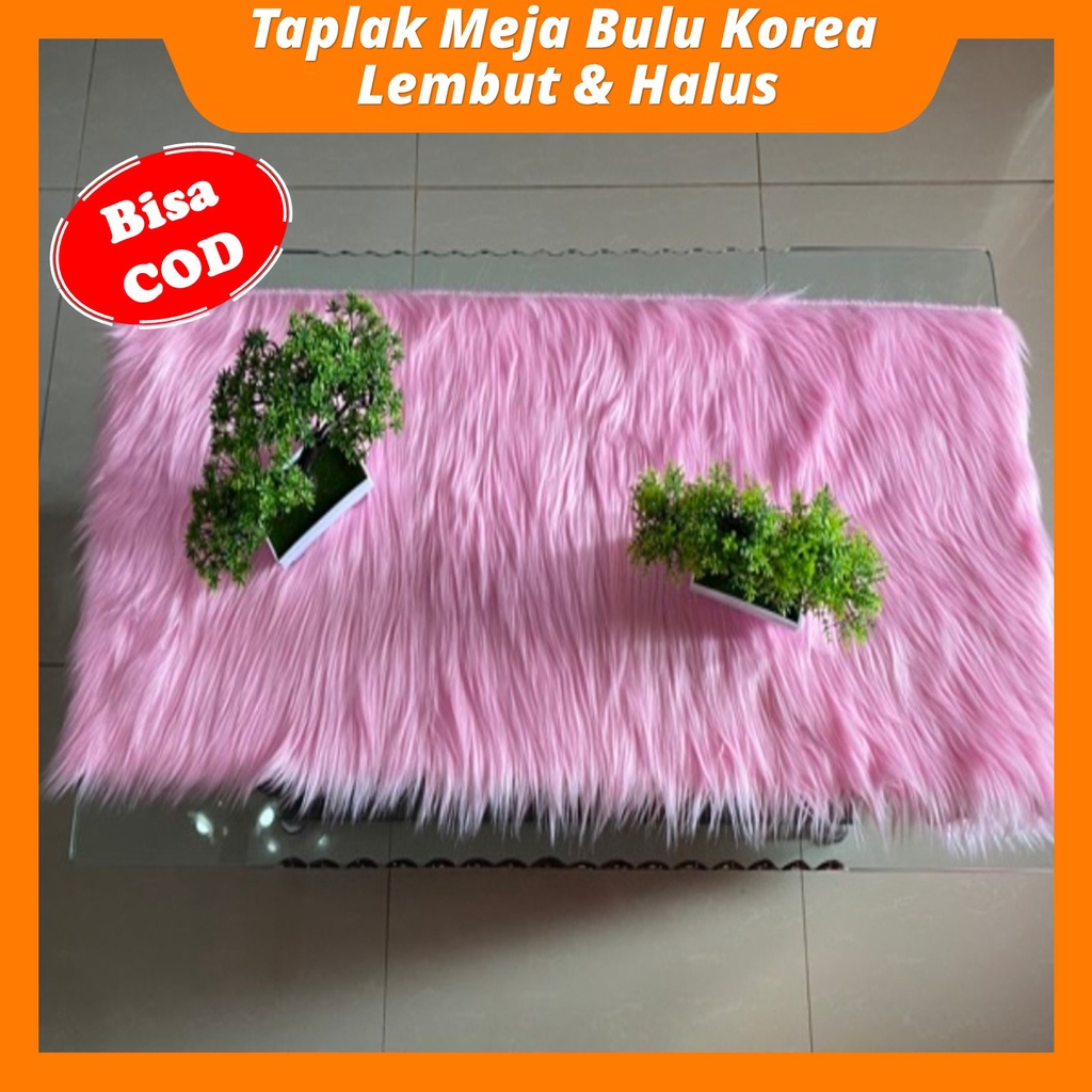 Taplak Meja Bulu Korea Premium Super Halus Lembut Panjang Bulu 6cm untuk Alas Meja dan Dekorasi Foto