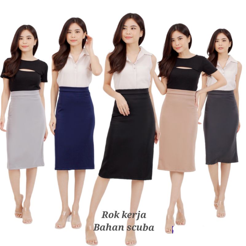 ROK WANITA / ROK SCUBA ( BAHAN SCUBA PREMIUM)