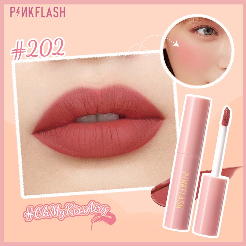 PINKFLASH 2Pcs Lipstick Set Silky Velvet Matte Lip Cream High Pigment Waterproof Lipstick Lip Tint Makeup Set