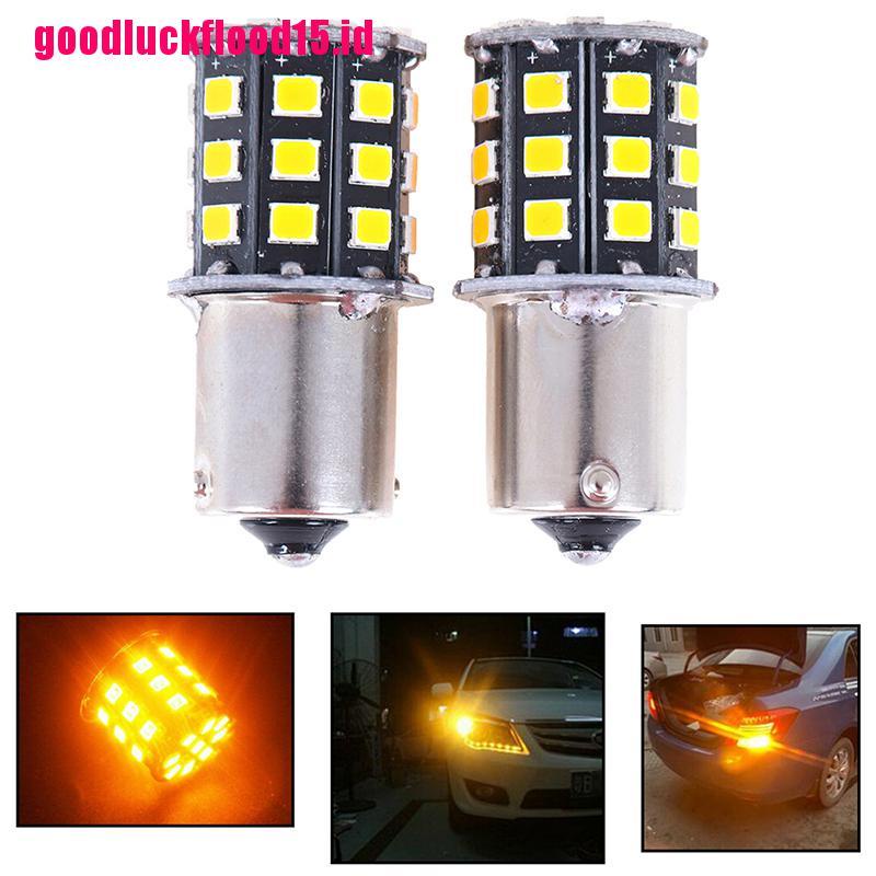 {LUCKID}2Pcs 1156 BA15S 2835 33-SMD Yellow LED Bulbs Car Turn Signal Lamp Brake Lights