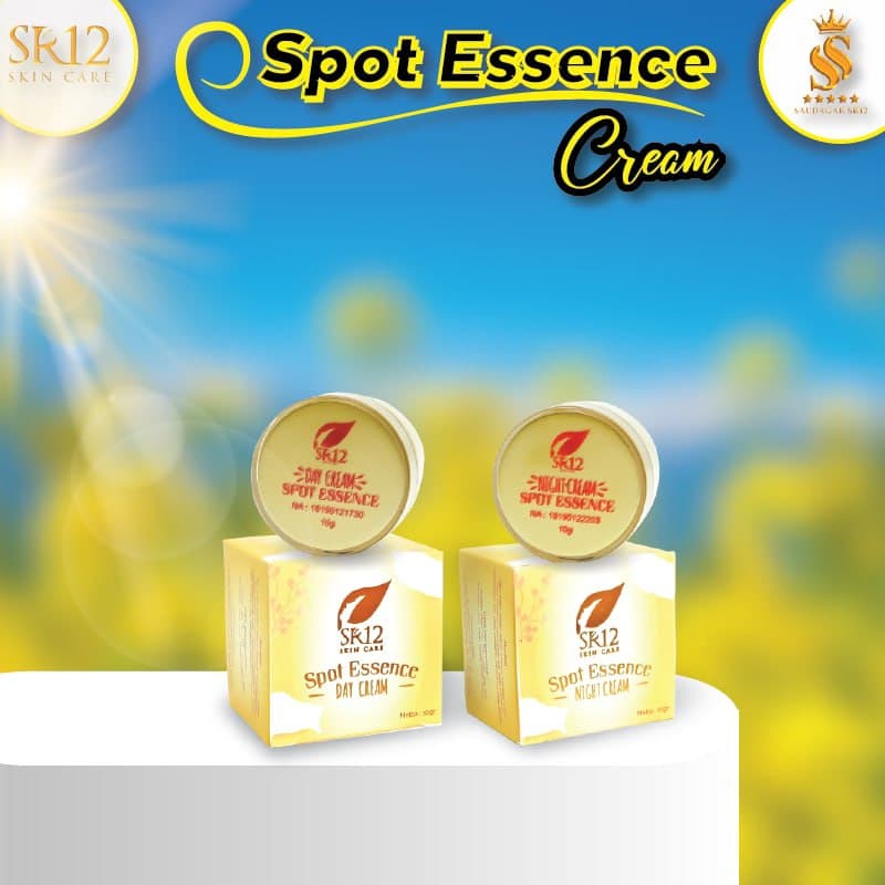 PENGHILANG FLEK HITAM &amp; BEKAS JERAWAT / KRIM SIANG MALAM / SPOT ESSENCE CREAM SR12 / MENCERAHKAN WAJAH / saudagarsr12