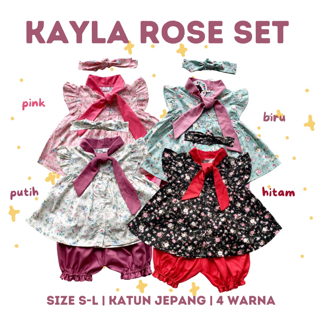 setelan anak perempuan katun jepang 1-2 tahun KAYLA ROSE SET baju bayi perempuan balita baby