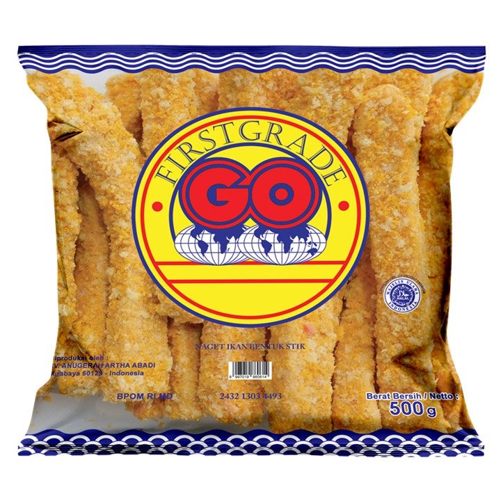 [FROZEN FOOD GO] FISH NUGGET STICK ISI 20 (500Gr) NAGET STIK IKAN BAKSO/SOSIS BPOM HALAL