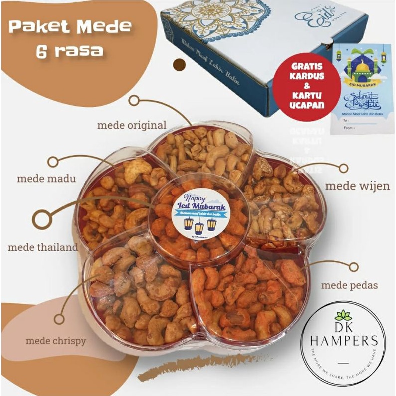 Paket kacang Mede 6 rasa paket kacang mete 6 rasa paket lebaran kacang mede hampers lebaran parcel ramadhan hampers kacang mede
