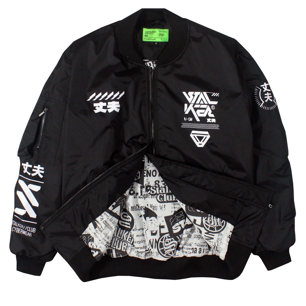 Stalker Jaket Bomber Hitam - Vector