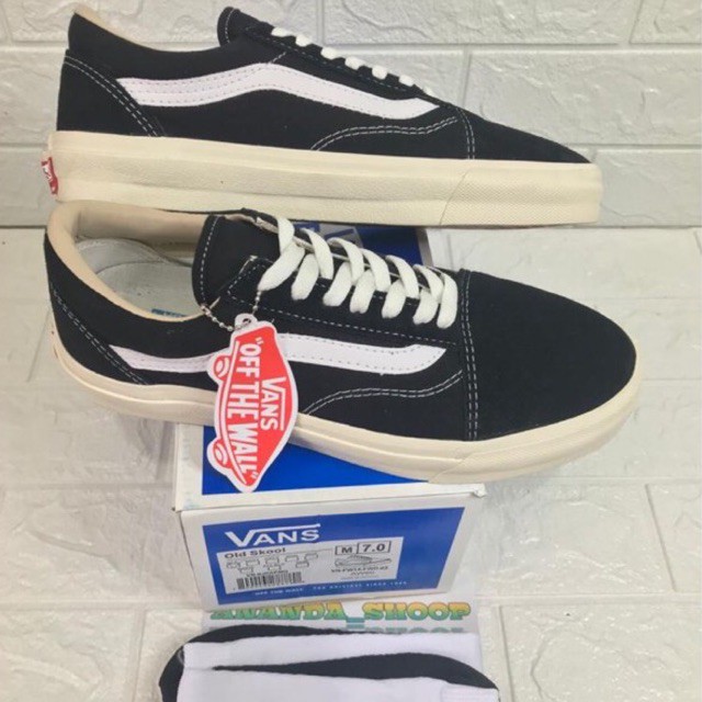 SEPATU VANS OLD SCOOL OG BLACK WHITE PREMIUM DOBLE POXING CT