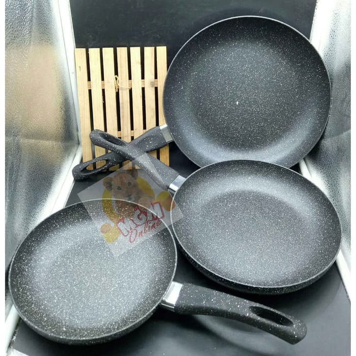 Granite Fry pan set3 ukuran (20&amp;24&amp;28cm) teflon ANTI LENGKET 2641