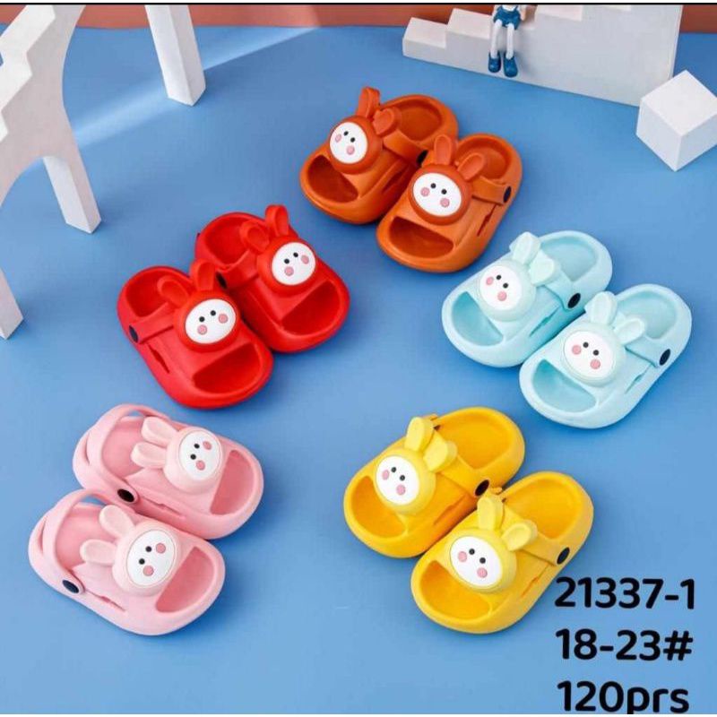 SANDAL ANAK PEREMPUAN LAKI LAKI MOTIF KARET KELINCI BERUANG IMPORT 21337-1 /  SENDAL MOREGO 213