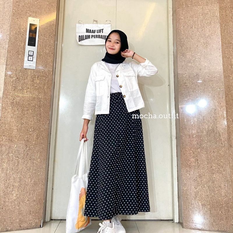 ROK POLKA / ROK POLKADOT / ROK POLKADOT MURAH / ROK POLKA HITAM