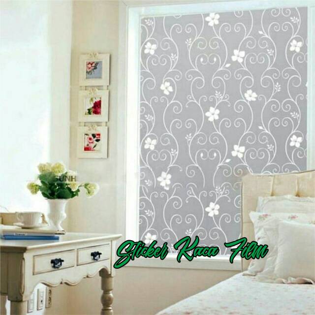 Sticker kaca&sticker kaca film/sticker kaca sanblast/sticker kaca motif bunga batik putih