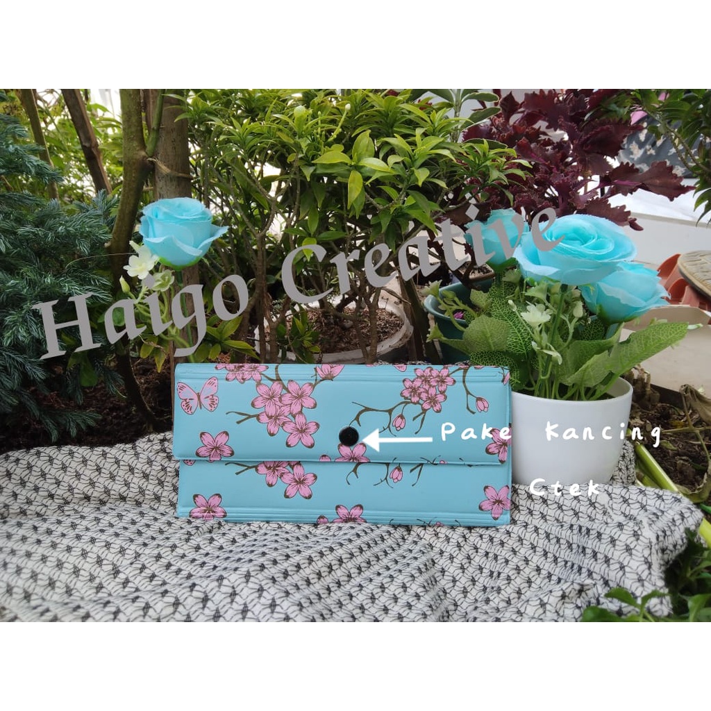 DOMPET BUNGA SAKURA-ORGANIZIER KEUANGAN BULANAN-PENUTUP PAKE KANCING CTEK