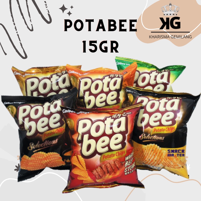 POTABEE - POTABEE 15 gr Snack Kentang JUMBO Cemilan Asin Anak Dewasa Rasa BBQ Keju Salted Egg Ayam B