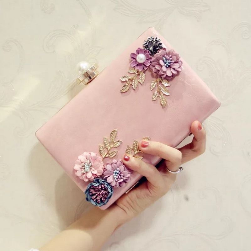 BJ270099 - BLACK/GOLD/PINK/RED/SILVER/WHITE/WINE - TAS PESTA IMPORT CLUTCH SLEMPANG TALI RANTAI MOTIF BUNGA ELEGAN STYLISH FASHION WANITA CANTIK TERMURAH TERLARIS BAGSTORE JAKARTA JT70099