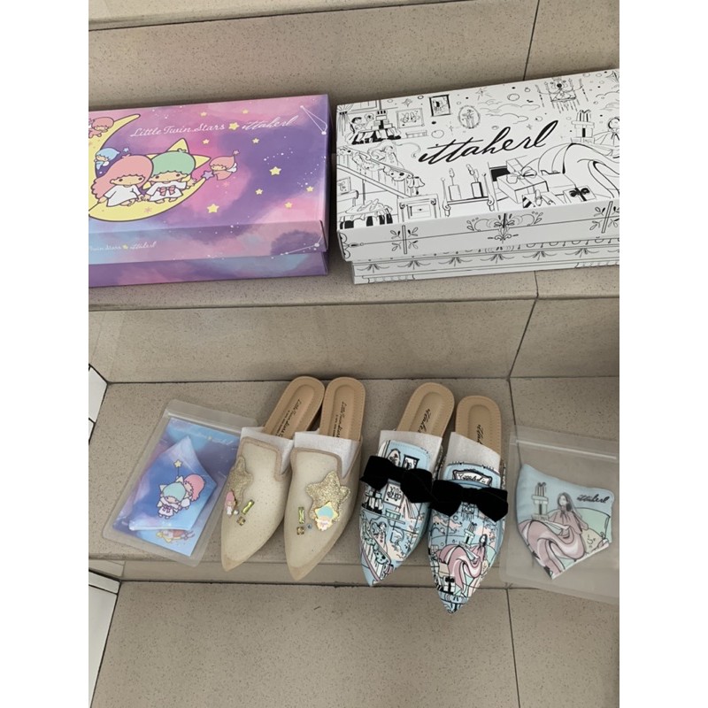BUNDLE only Ittaherl little twin stars mules size 39 & joy mules mint size 40