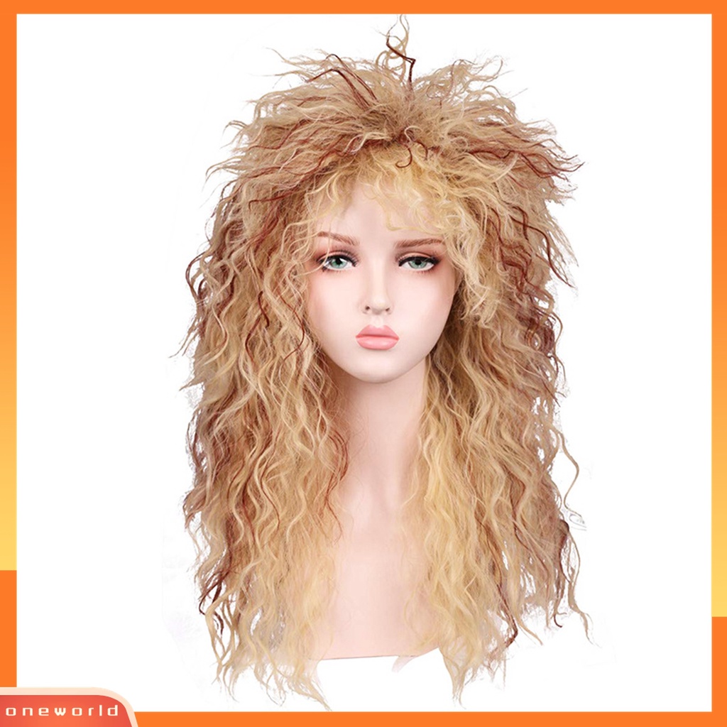 Wig Rambut Panjang Keriting Bahan Metal Gaya Punk Untuk Kostum Cosplay Halloween Pria