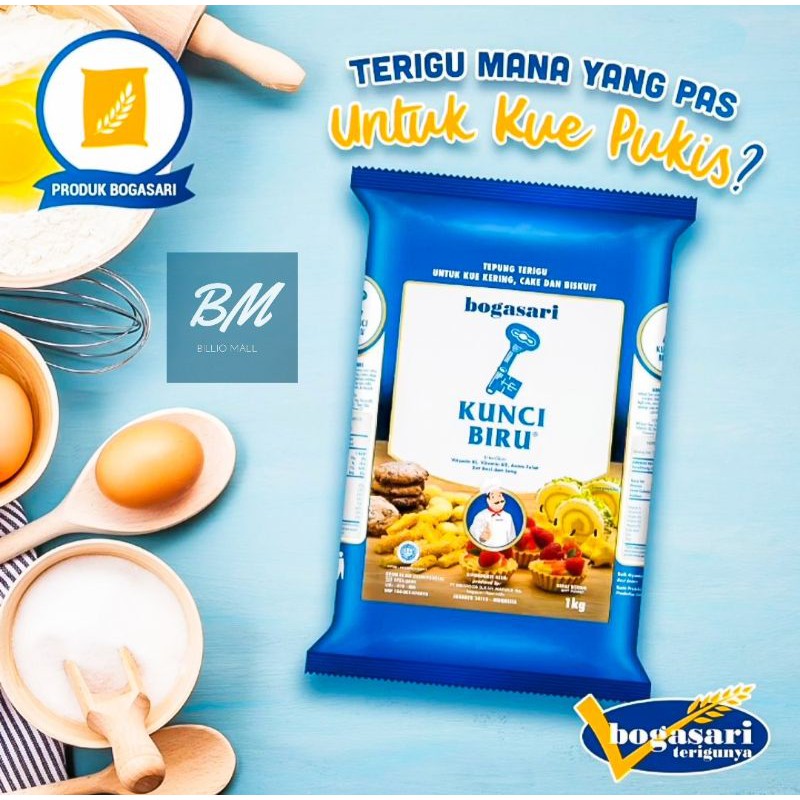 

Tepung Terigu KUNCI BIRU 1 kg Tepung Terigu Protein Rendah
