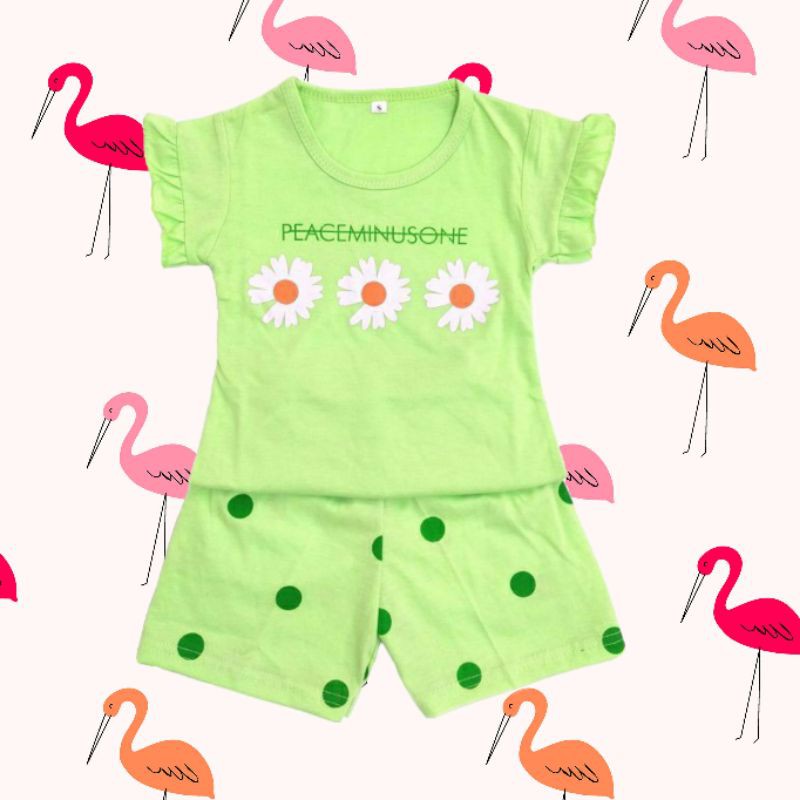 Setelan anak peremuan/ laki-laki / Baju anak perempuan & laki- laki / Baju anak 1-7 tahun-Peaceminusone hijau