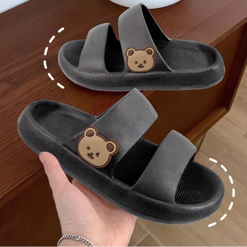 Sandal Selop Karet TORY RUBBER Anti Slip Import / Sandal Slop Karet PVC Empuk Ringan Non-Slip Sandal Jelly Korea Import Outdoor Bear Lucu Trendy Sandal Rumah/Flat/Santai Wanita