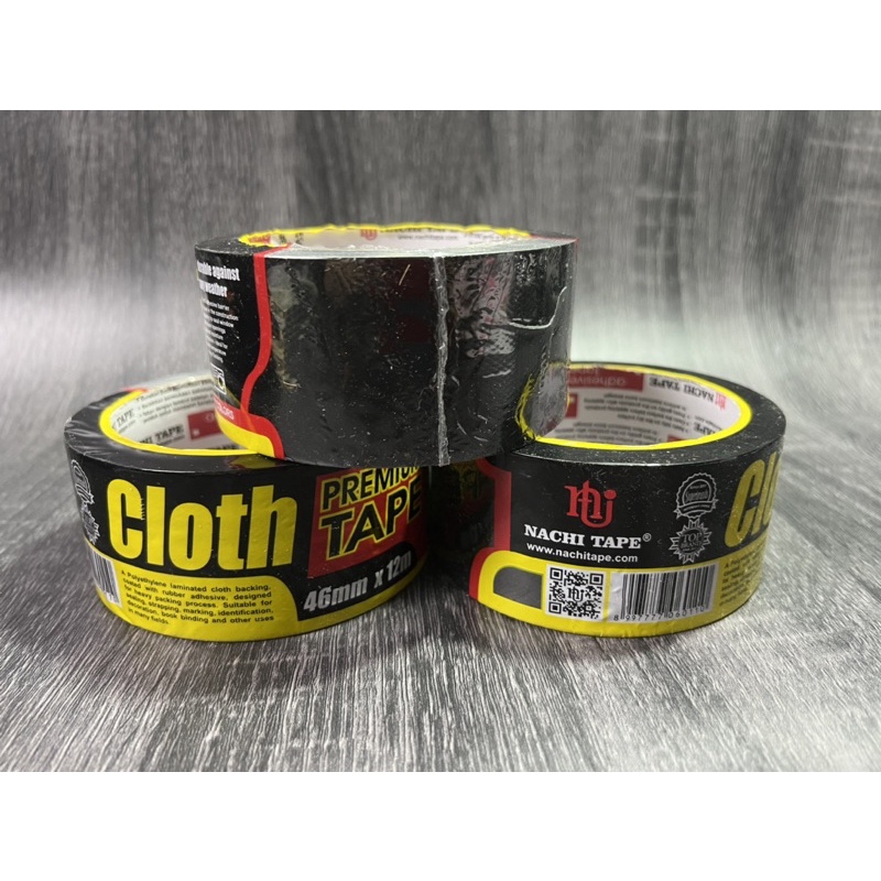 

Lakban / Isolasi Kain Cloth hitam Nachi Linen 46mm x 12m