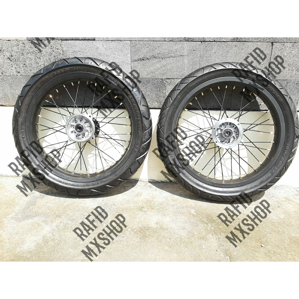 Sepaket rakitan velg set ban set supermoto klx150L,bf,dtracker MURAH