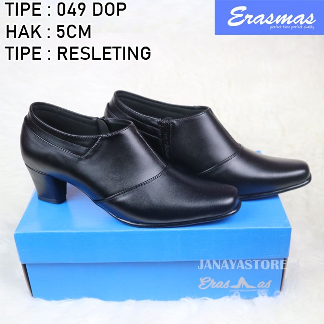 Sepatu PDL Sus 049 Erasmas Resleting ANGKLE BOOT Polwan Kowad DISHUB POL PP HAK 5cm