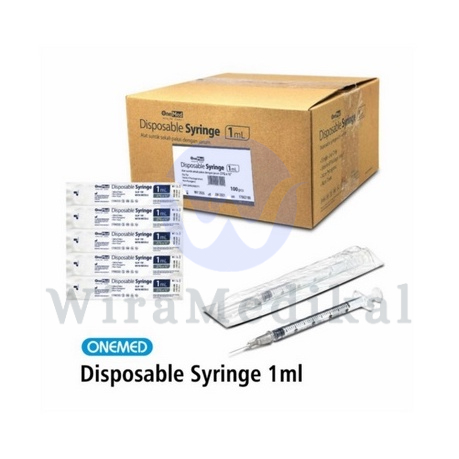 Disposable Spuit Syringe 1cc, 3cc, 5cc, 10cc Onemed - Suntikan 1ml, 3ml, 5ml, 10ml - Eceran