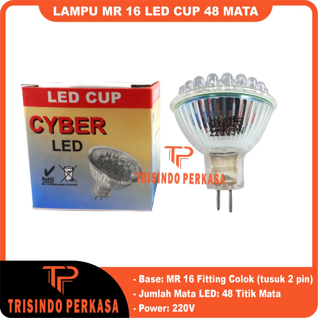 Bohlam LED Cup Lampu LED 48 mata MR16 MR 16