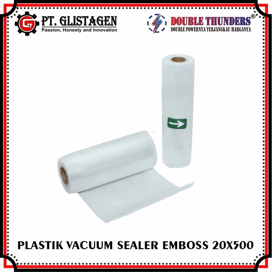 Plastik Vacuum Sealer Makanan Emboss Roll 20 x 500
