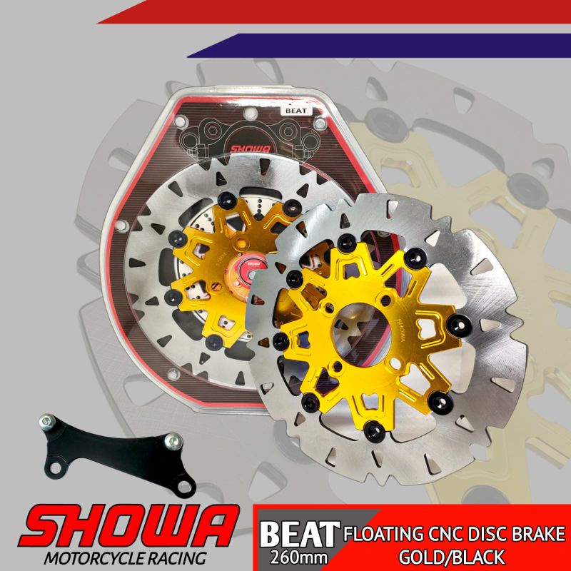 Piringan Cakram Showa Jupiter MX/Z1 Honda Beat Depan CNC Plus Breket Ukuran 260MM