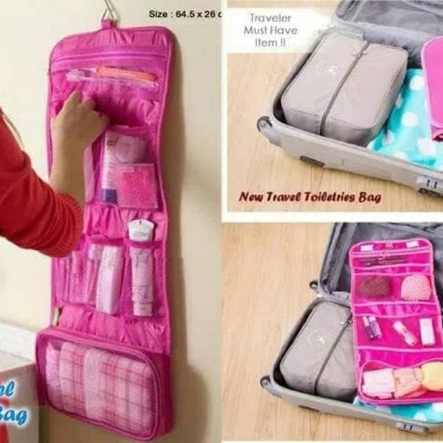 NEW TRAVEL TOILETRIES BAG ORGANIZER TAS KOSMETIK PERALATAN MANDI