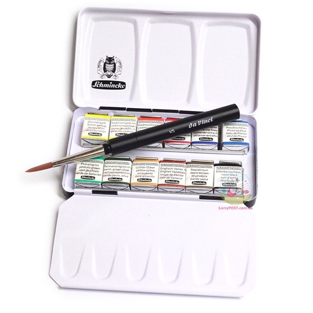 

Schmincke Horadam Aquarelle 12 Colors + Pocket Brush Da Vinci 5