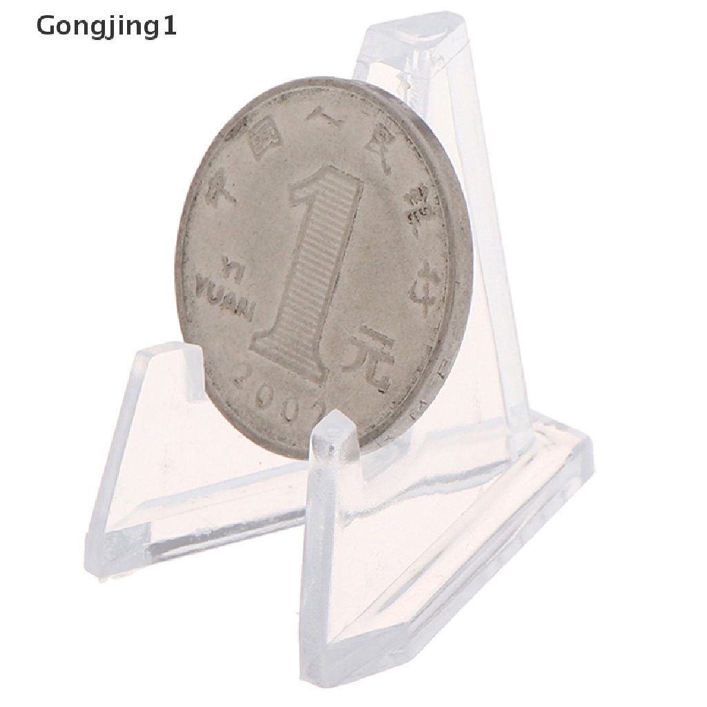 Gongjing1 1Pc Stand Display Holder Koin / Medali / Lencana Bahan Akrilik