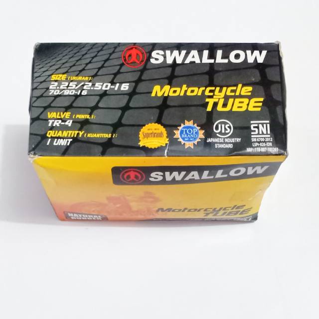 Ban Dalam Swalow Ukuran 225/250/16 Ring 16