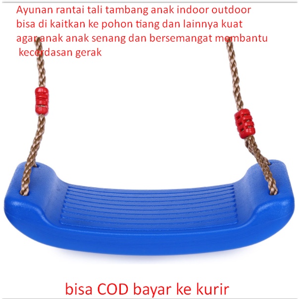 Ayunan rantai tali tambang anak indoor outdoor bisa di kaitkan ke pohon tiang dan lainnya kuat agar anak anak senang dan bersemangat membantu kecerdasan gerak