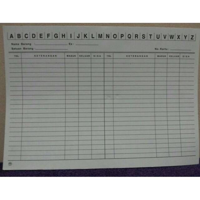 

Kartu Stock Besar / Stock Card Besar